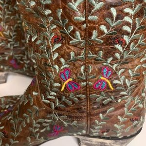 Old Gringo Boots Embroidered Women Size 9 Flowers Dragonflies Ladybugs